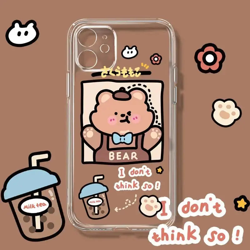 I don’t think so Boba Teddy Transparent iPhone Case BS013 - 