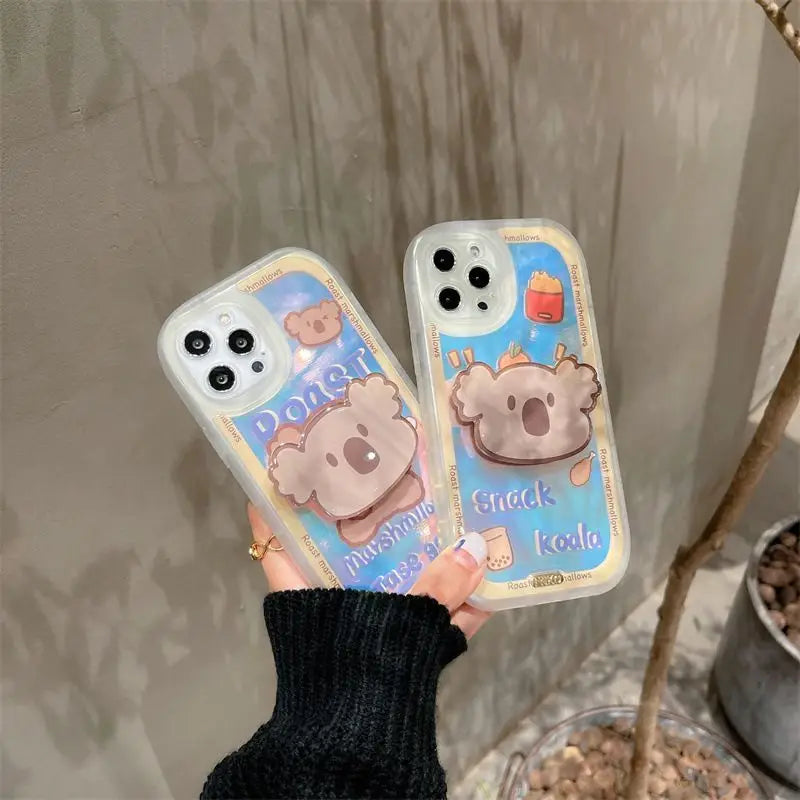 Iridescent Koala Stand Phone Case - iPhone 12 Pro Max / 12 Pro / 12 / 11 Pro Max / 11 Pro / 11 / XS Max / XS / XR / X / 8 Plus / 7 Plus-20