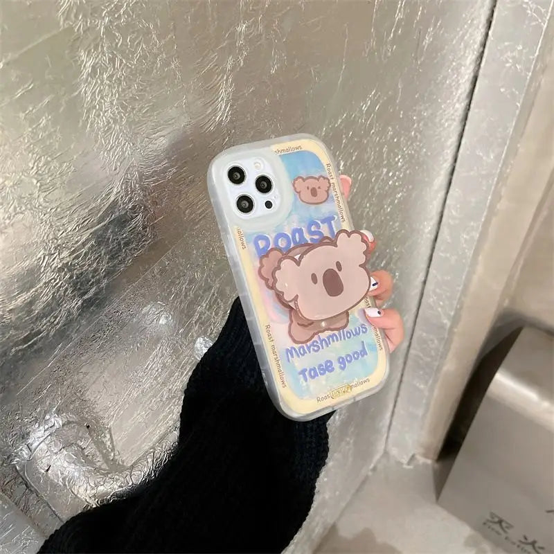 Iridescent Koala Stand Phone Case - iPhone 12 Pro Max / 12 Pro / 12 / 11 Pro Max / 11 Pro / 11 / XS Max / XS / XR / X / 8 Plus / 7 Plus-8