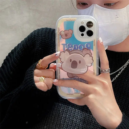 Iridescent Koala Stand Phone Case - iPhone 12 Pro Max / 12 Pro / 12 / 11 Pro Max / 11 Pro / 11 / XS Max / XS / XR / X / 8 Plus / 7 Plus-4