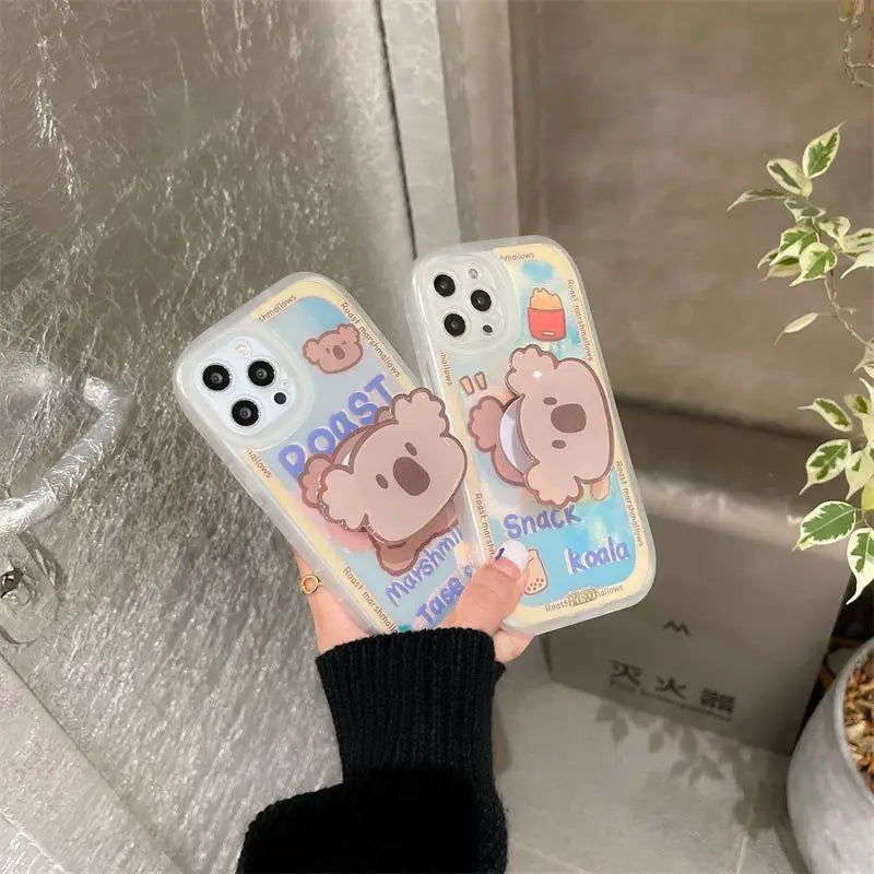 Iridescent Koala Stand Phone Case - iPhone 12 Pro Max / 12 Pro / 12 / 11 Pro Max / 11 Pro / 11 / XS Max / XS / XR / X / 8 Plus / 7 Plus-6