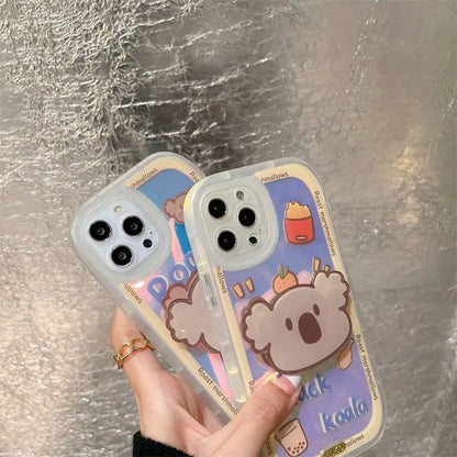 Iridescent Koala Stand Phone Case - iPhone 12 Pro Max / 12 Pro / 12 / 11 Pro Max / 11 Pro / 11 / XS Max / XS / XR / X / 8 Plus / 7 Plus-10