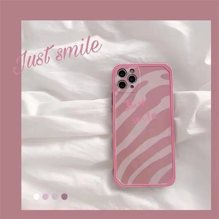 Just Smile Pink Graphic iPhone Case BS020 - iphone case