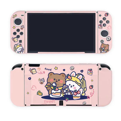 Kawaii Bear And Bunny Switch Case SC005 - Pink