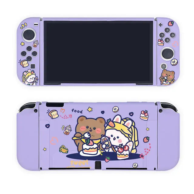 Kawaii Bear And Bunny Switch Case SC005 - Purple