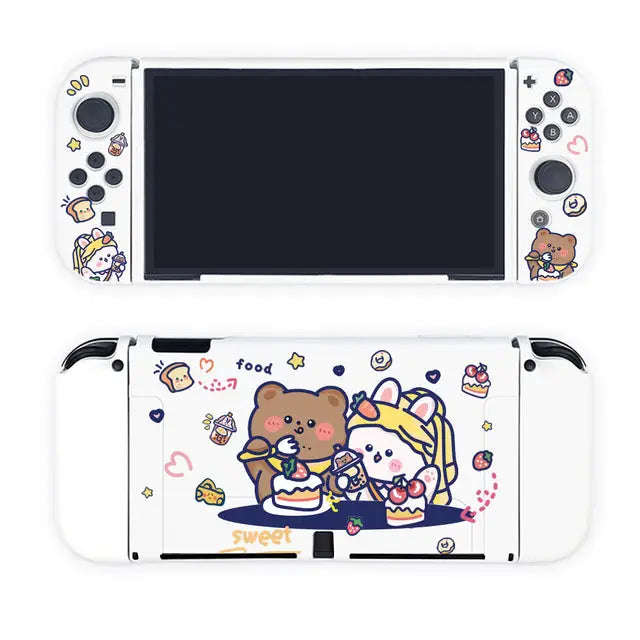 Kawaii Bear And Bunny Switch Case SC005 - White