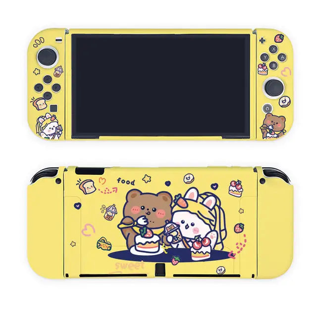 Kawaii Bear And Bunny Switch Case SC005 - Yellow