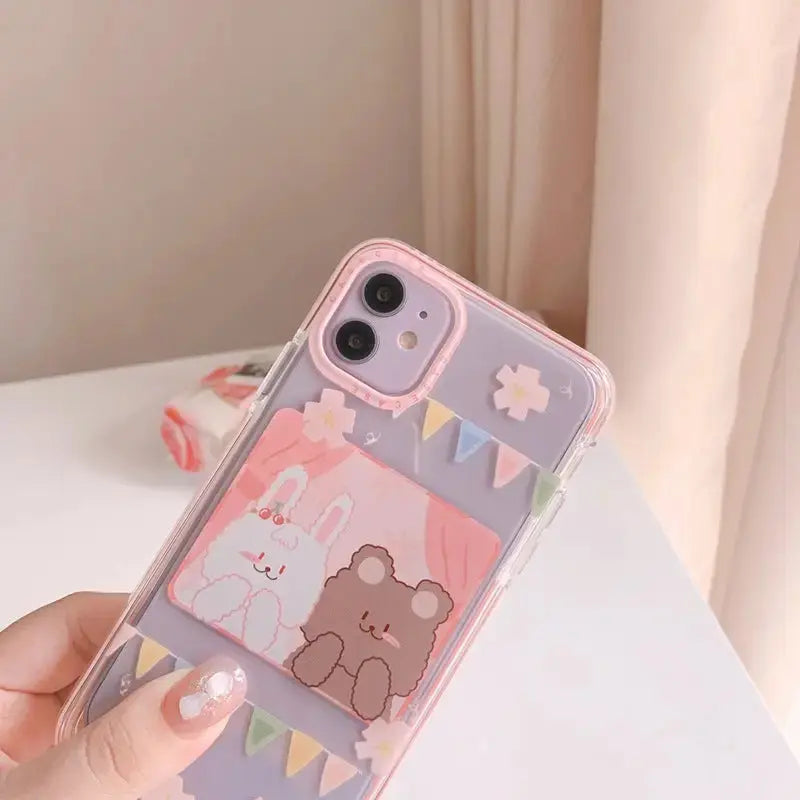 Kawaii Bear Transparent iPhone Case BS002 - iphone case