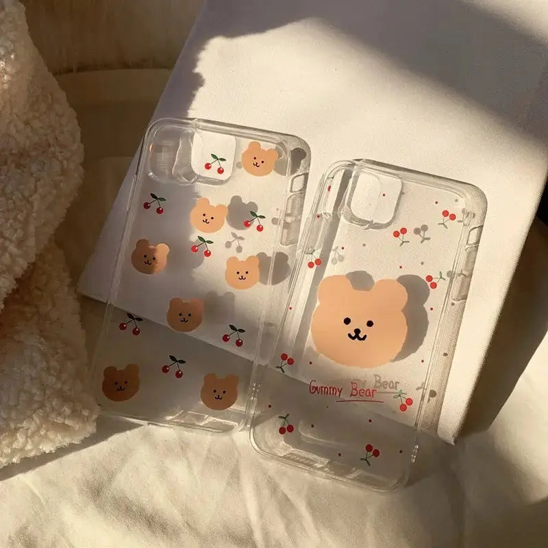 Kawaii Bear With Cherries iPhone Case W018 - iphone case