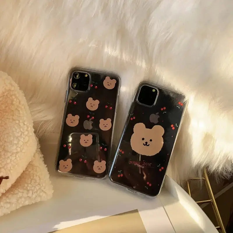 Kawaii Bear With Cherries iPhone Case W018 - iphone case