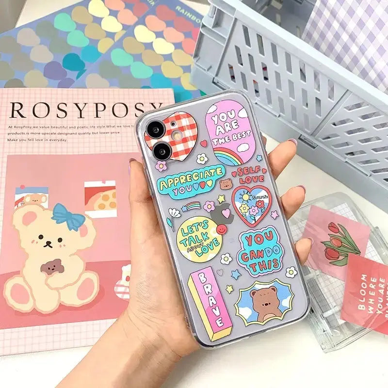 Kawaii Bears iPhone Case With Ring Holder BP028 - iphone 