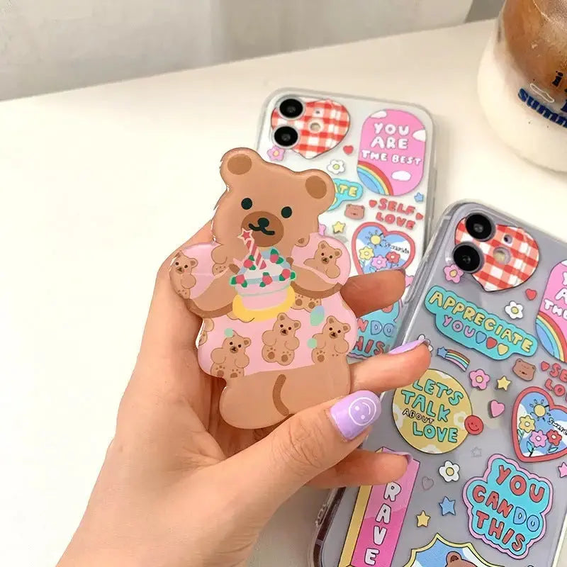 Kawaii Bears iPhone Case With Ring Holder BP028 - iphone 
