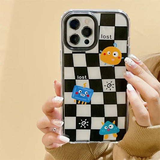 Kawaii Cartoon Monster Grid iPhone Case BP343 - iphone case