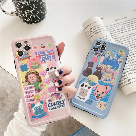 Aesthetic Phone Case Iphone, Samsung, Huawei, Y2K, Trendy, Cute, Kawaii,  Cow Print, Butterfly, Flame, Coquette, Preppy, Downtown Girl 