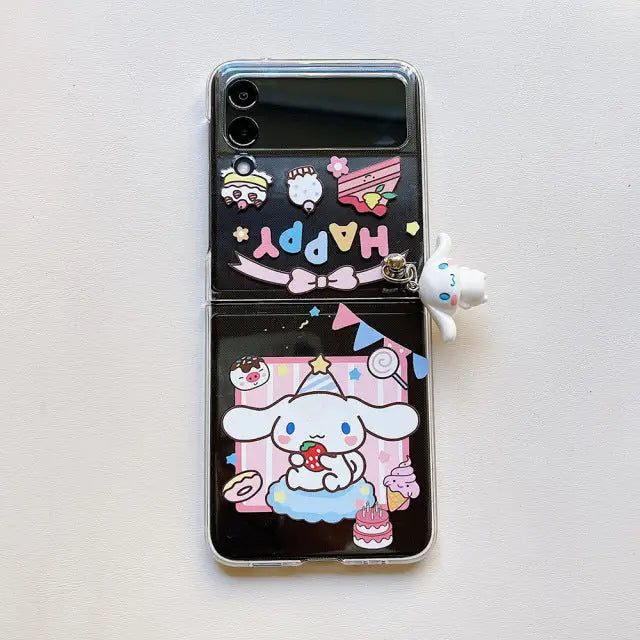 Kawaii Cartoon Rabbit Dog Samsung Galaxy 5G Z Flip3 Phone 