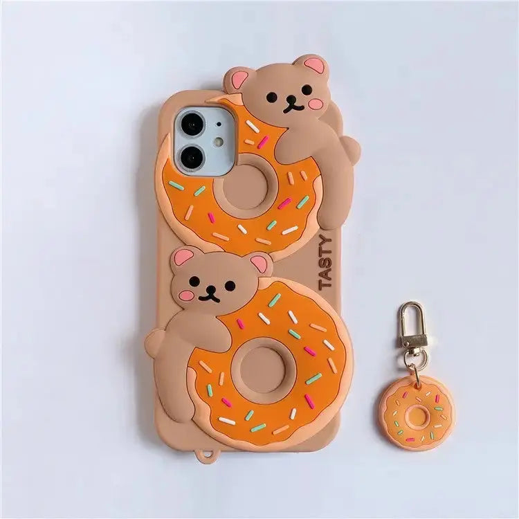 Kawaii Donut Bear Silicone iPhone Case BS004 - iphone case