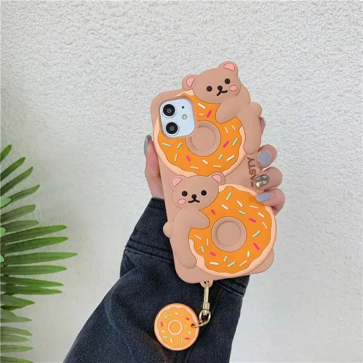 Kawaii Donut Bear Silicone iPhone Case BS004 - iphone case