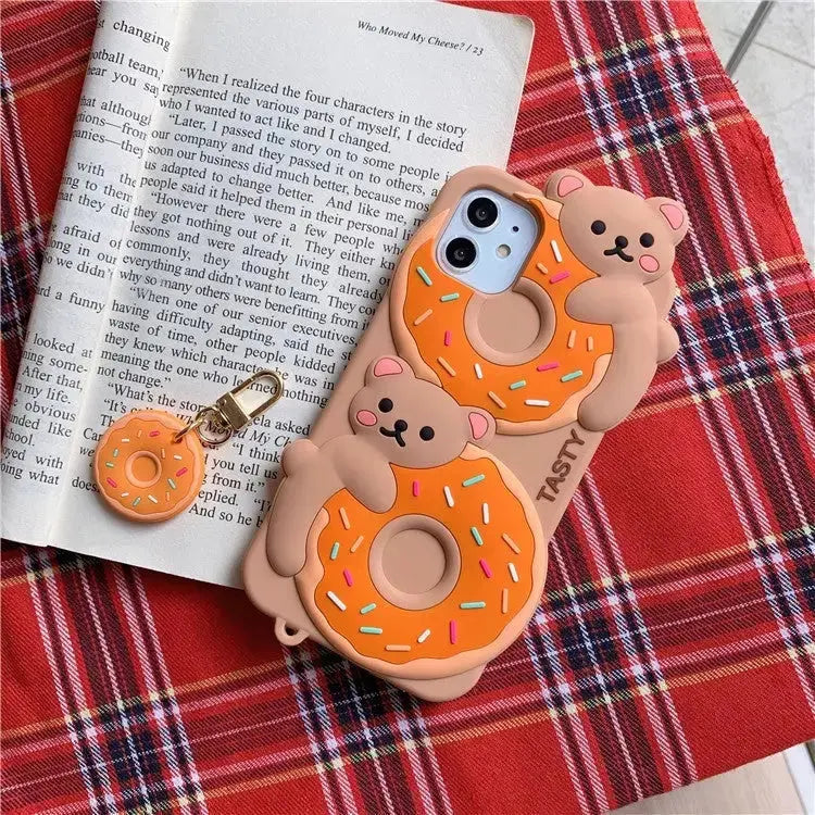 Kawaii Donut Bear Silicone iPhone Case BS004 - iphone case