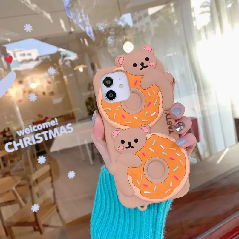 Kawaii Donut Bear Silicone iPhone Case BS004 - iphone case