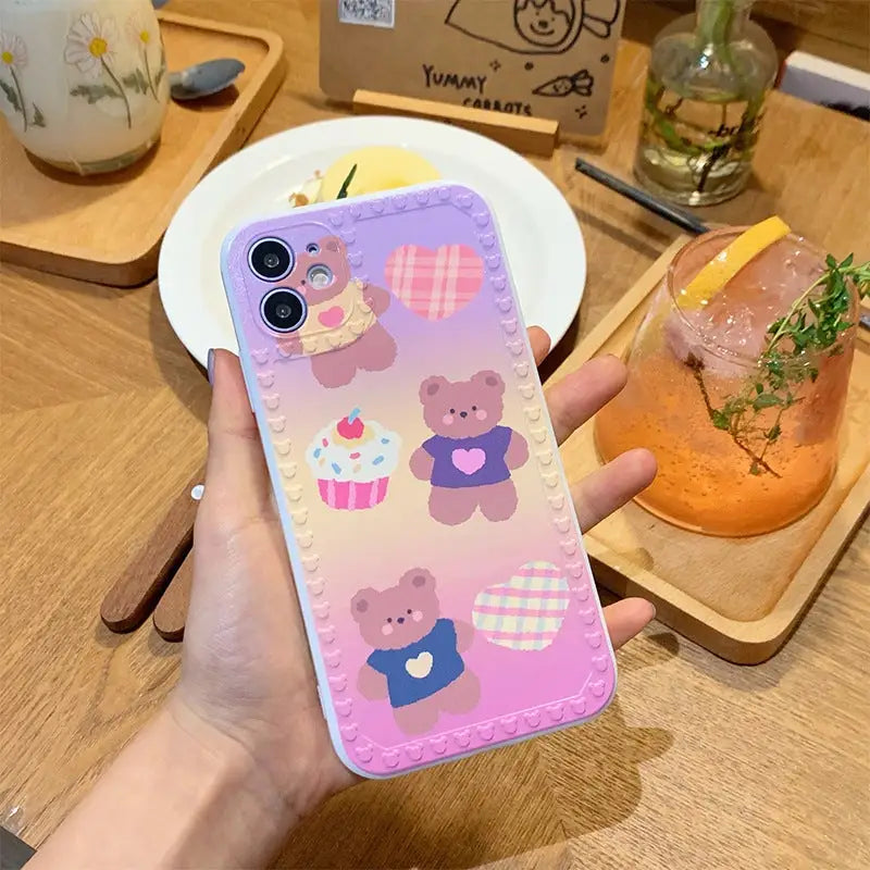 Kawaii Heart Bears iPhone Case BP206 - iphone case