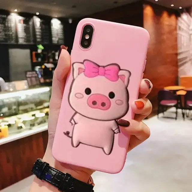 Kawaii Pig Phone Case For Samsung Galaxy BC065 - A60 / bow 