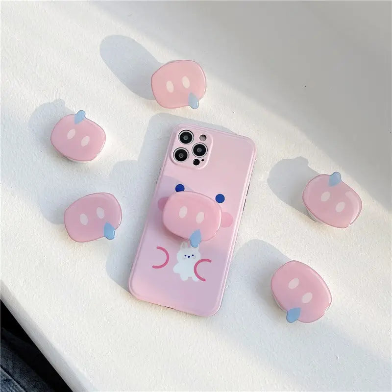 Kawaii Pink Pig Snout Holder iPhone Case W282 - iphone case