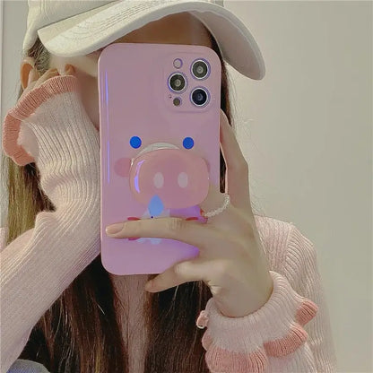 Kawaii Pink Pig Snout Holder iPhone Case W282 - iphone case