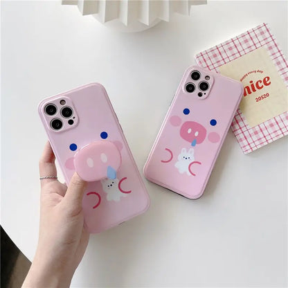 Kawaii Pink Pig Snout Holder iPhone Case W282 - iphone case