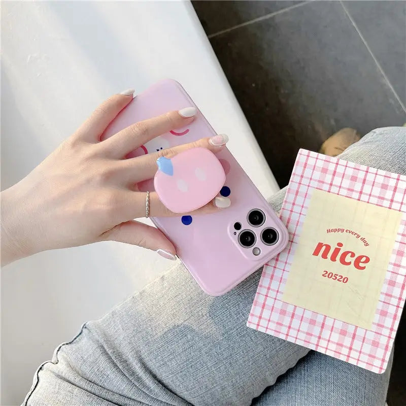 Kawaii Pink Pig Snout Holder iPhone Case W282 - iphone case