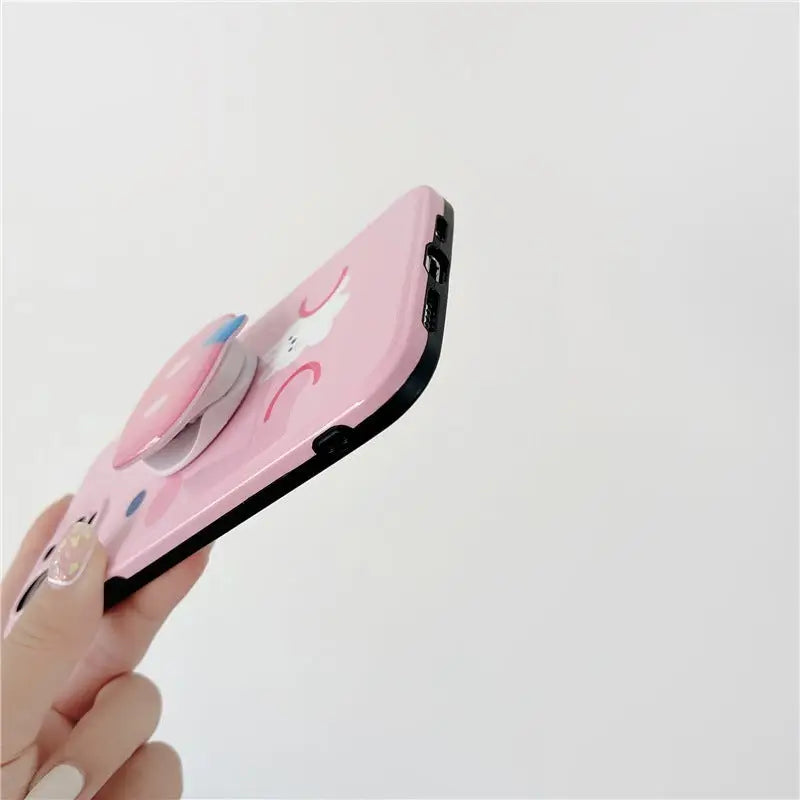 Kawaii Pink Pig Snout Holder iPhone Case W282 - iphone case