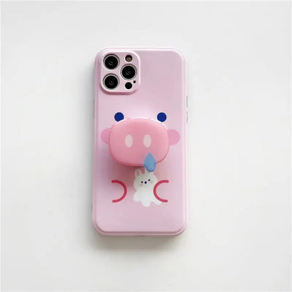 Kawaii Pink Pig Snout Holder iPhone Case W282 - iphone case