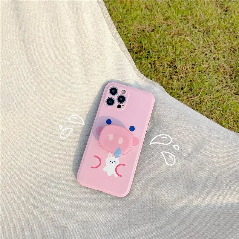 Kawaii Pink Pig Snout Holder iPhone Case W282 - iphone case