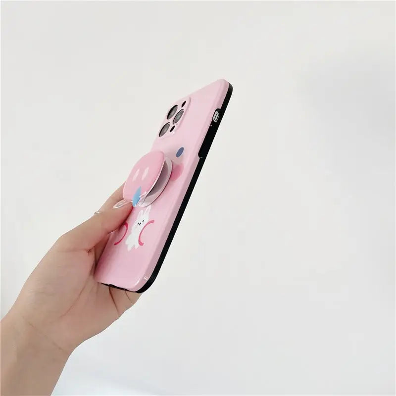 Kawaii Pink Pig Snout Holder iPhone Case W282 - iphone case