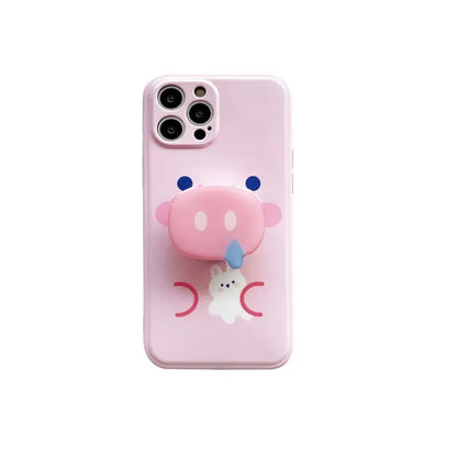 Kawaii Pink Pig Snout Holder iPhone Case W282 - iphone case