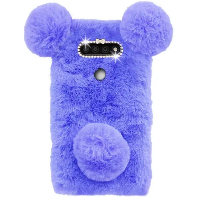 Kawaii Plush LG Phone Case BC157 - For LG K42 / Purple-V