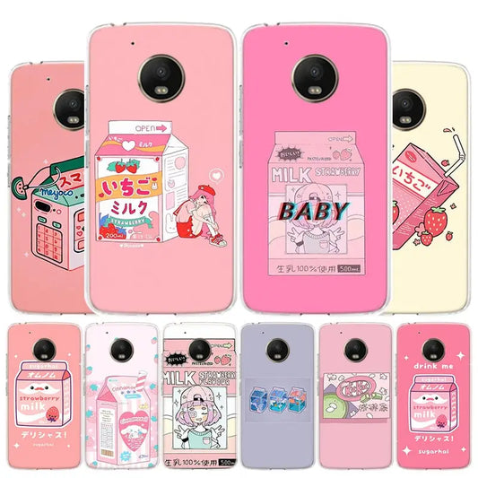 Kawaii Strawberry Milk Motorola Phone Case BC169