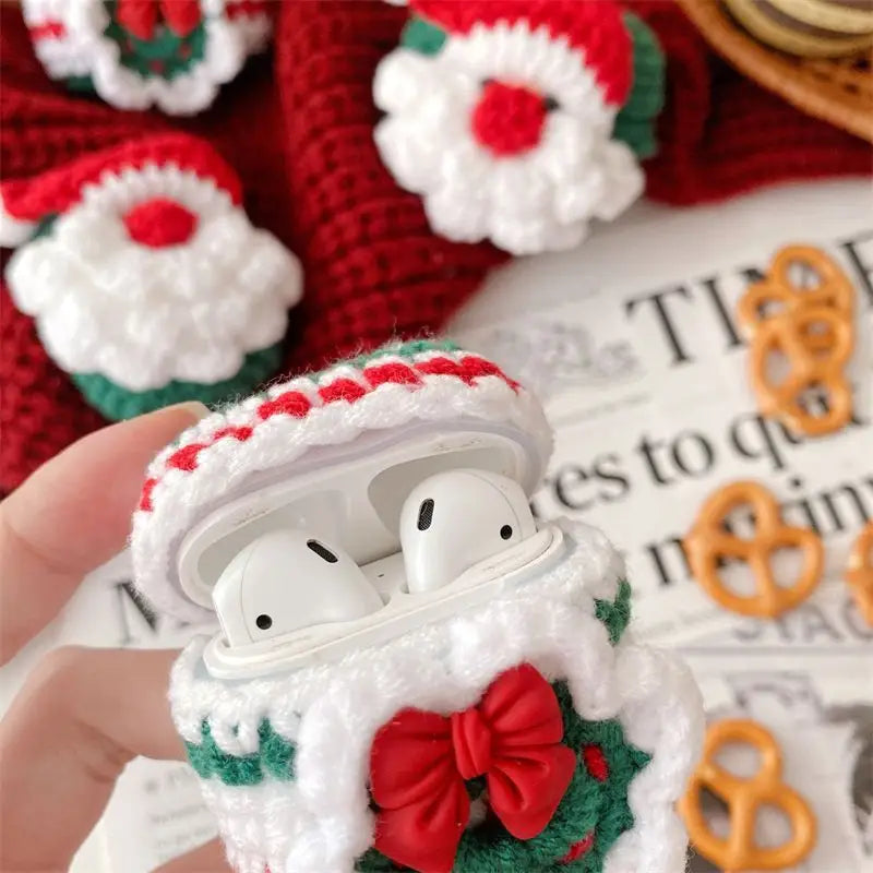 Knit Santa Claus / Christmas Tree Airpods Earphone Case Skin-4
