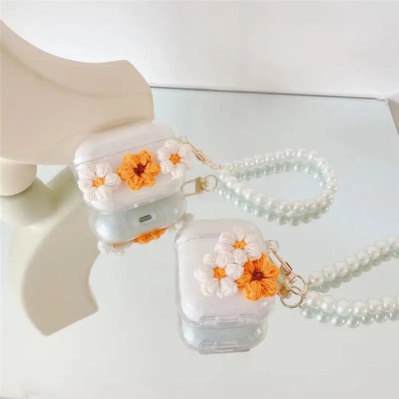 Knit Small Flower Airpods Earphone Case Skin-1