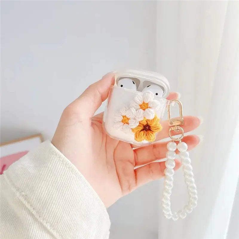 Knit Small Flower Airpods Earphone Case Skin-2