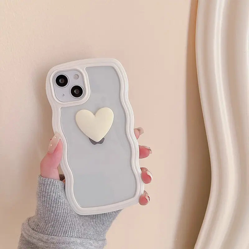 Korean Aesthetic Candy Love Heart Wave Phone Case For iPhone 13 12 11 – Wonderland Case Korean Aesthetic Candy Love Heart Wave Phone Case For iPhone 13 12 11 – Wonderland Case