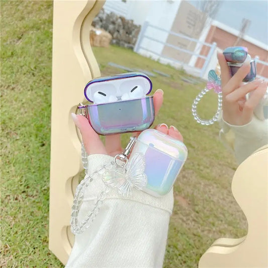 Laser Print + Butterfly Strap AirPods Case Protection Cover-2
