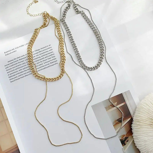 Layered Chain Necklace - Neck Fashion Accessories