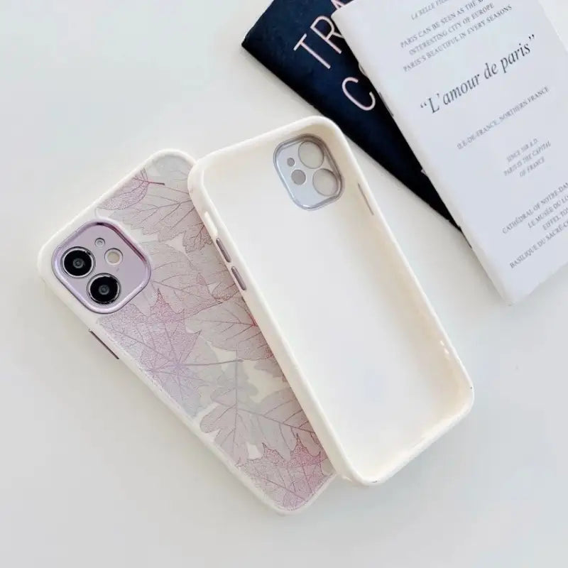 Leaf Print Phone Case - iPhone 12 Pro Max / 12 Pro / 12 / 12 Mini / 11 Pro Max / 11 Pro / 11 / XS Max / XS / XR / X / 8 Plus / 7 Plus / 8 / 7 / SE 2-14