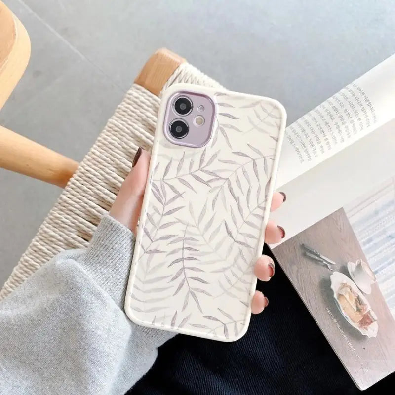 Leaf Print Phone Case - iPhone 12 Pro Max / 12 Pro / 12 / 12 Mini / 11 Pro Max / 11 Pro / 11 / XS Max / XS / XR / X / 8 Plus / 7 Plus / 8 / 7 / SE 2-8