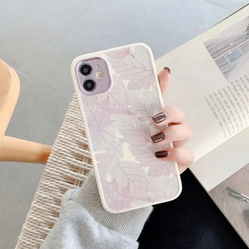 Leaf Print Phone Case - iPhone 12 Pro Max / 12 Pro / 12 / 12 Mini / 11 Pro Max / 11 Pro / 11 / XS Max / XS / XR / X / 8 Plus / 7 Plus / 8 / 7 / SE 2-9