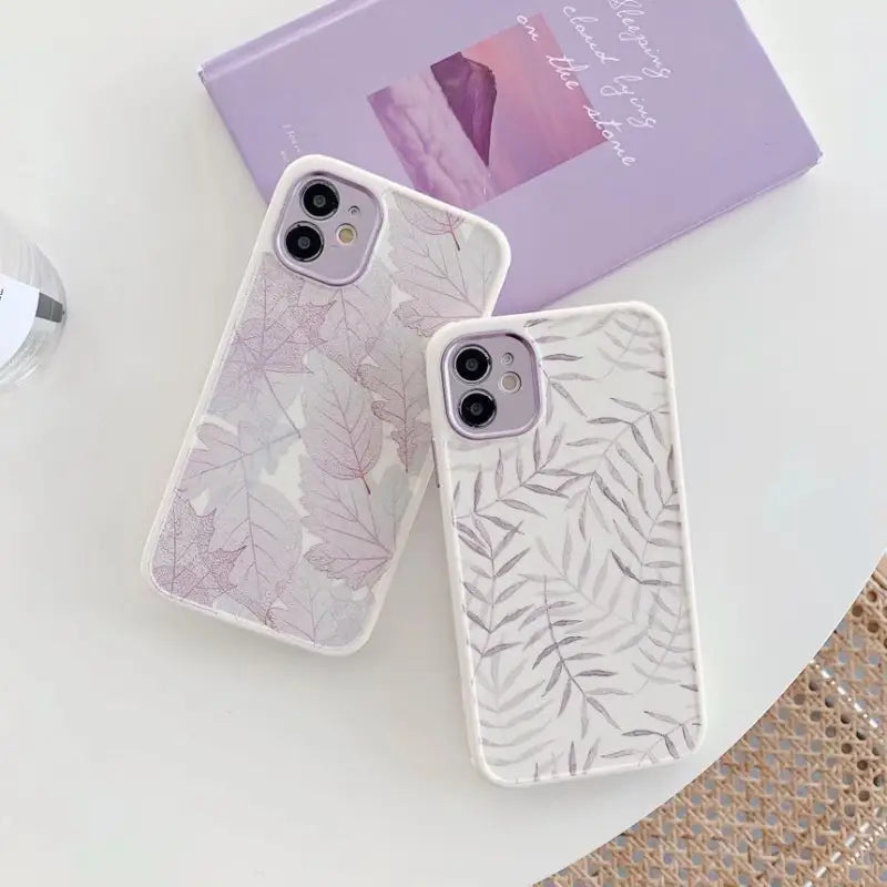 Leaf Print Phone Case - iPhone 12 Pro Max / 12 Pro / 12 / 12 Mini / 11 Pro Max / 11 Pro / 11 / XS Max / XS / XR / X / 8 Plus / 7 Plus / 8 / 7 / SE 2-24