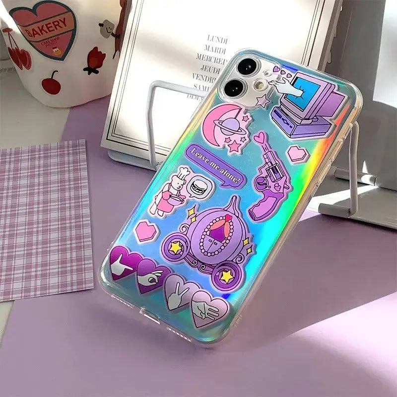 Leave Me Alone Hologram Laser iPhone Case BP002 - iphone 
