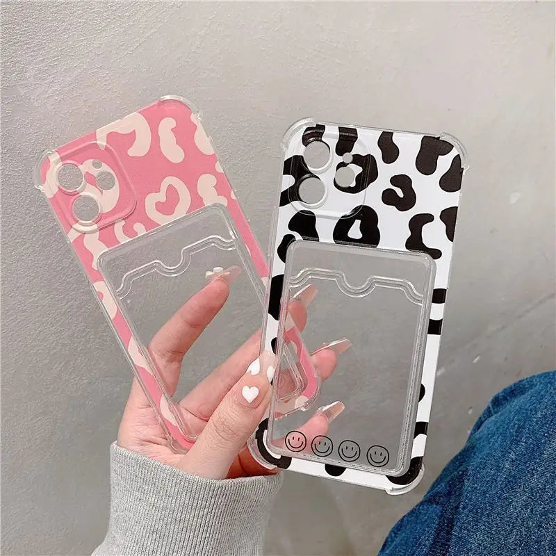 Leopard Print Card Holder Phone Case - iPhone 13 Pro Max / 