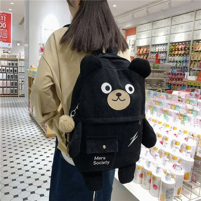 Letter Embroidered Bear Backpack Cg346 - Backpacks