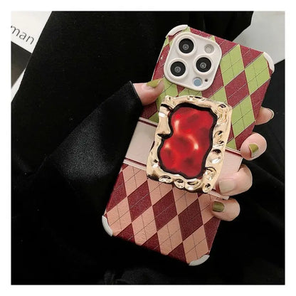 Lettering Argyle Phone Case - Xiaomi / Red Mi-7